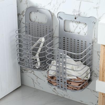 China Dirty Collapsible Plastic Punch Free Folding Bathroom Clothes Laundry Hamper Laundry Storage Basket Wholesale for sale