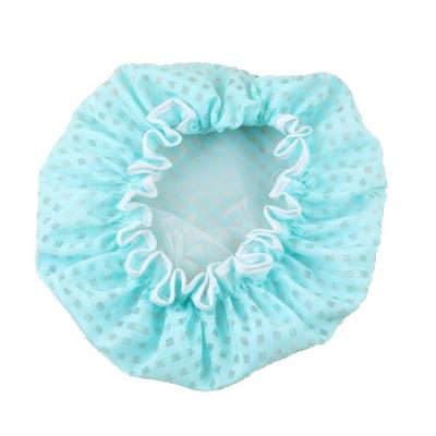 China Custom Viable Waterproof Princess Hair Hat Elastic Reusable Bathing Shower Hat Double Layer Dry Hair Capbath Hat for sale