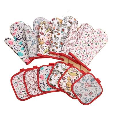 China Durable Heat Resistant Kitchen Eco-Friendly Oven Mitts And Pot Holders Custom Printed Cotton With Quality For Sublimation for sale