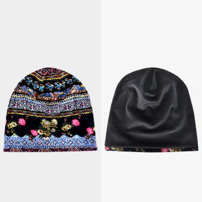 China China Manufacturer Women COMMON Velvet Polyester Flower Warm And Windproof Winter Beanie Outdoor Sporting Hats for sale