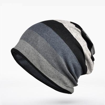 China JOINT factory direct polyester striped Bao women winter beanie loose slouchy warm hats wholesale for sale