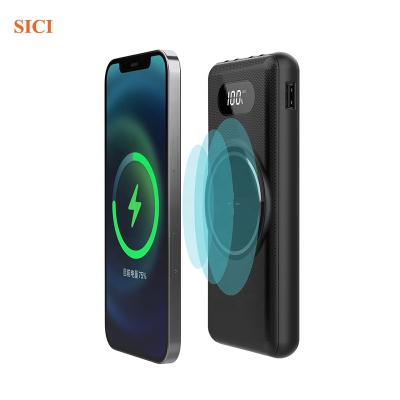 China Wireless Charging Power Bank 10000mAh Support Palladium 20W Qi Fast Portable Magnetic Wireless Power Bank Charger for sale