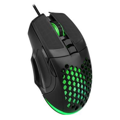 China Cheap Price Human Ergonomic Optical RGB Black Wired Lightweight USB PC Computer Honeycomb Gaming Mouse for sale