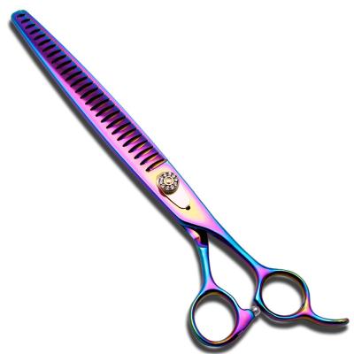 China Dogs Rainbow Pet Scissors For Dog Chunker Scissors With Diamond Screw 440C Stainless Steel 8 Inches for sale