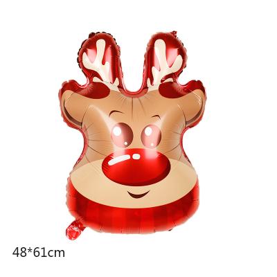 China Party Supplies 2020 Merry Christmas Foil Balloon Christmas Elks Foil Balloons Santa Head Helium Globos for sale