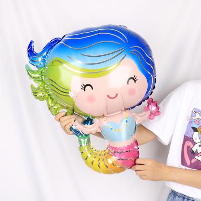 China Gift Toy Mermaid Foil Balloons Happy Birthday Party Decorations Kids Baby Shower Decor Helium Globos Wholesale for sale