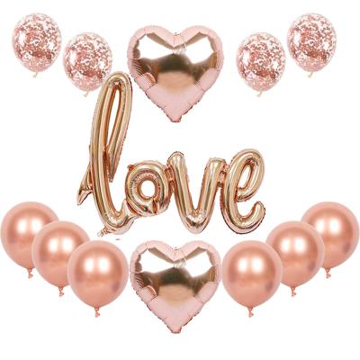 China Hot Sale 13pcs Party Supplies Romantic LOVE Valentine's Day Balloon Set Happy Birthday Party Balloons Wedding Decor for sale