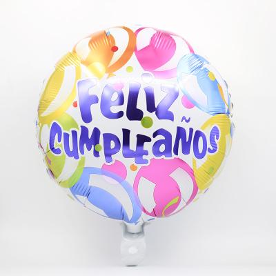 China Party Supplies 18inch Foil Balloons New Spanish Birthday Balloon Party Supplies Decorations Kids Gifts Feliz Dia de globos balloon for sale