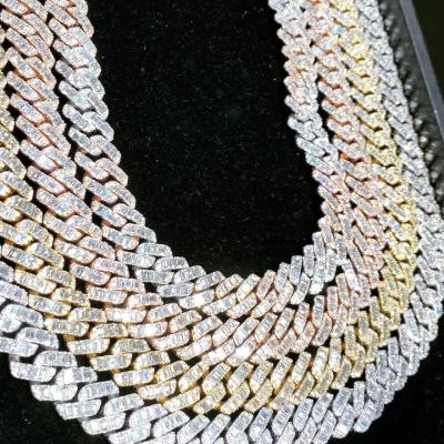 China Hiphop Hiphop Iced Out CZ Diamond 17MM Miami Cuban Link Necklace Chain Necklace Jewelry for sale