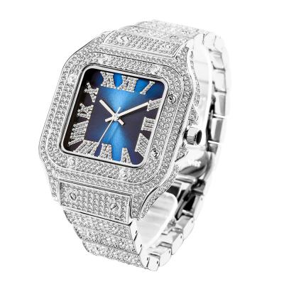 China Square Hiphop/Rock Hiphop Stainless Steel Watches Wrist Men Watch Crystal Rhinestone Diamond Iced Out Watches Jewelry for sale