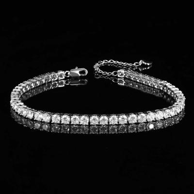 China Hip Hop 4mm Single Zircon Tennis Comfort Fit Zircon Tennis Chain Ankle Chain Row Chain Anklet for sale