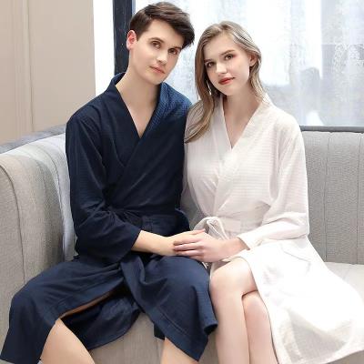 China High Quality Custom Luxury Fashion Waffle Colorful Casual Bathrobe QUICK DRY For Women Men Sleepwear Bathrobe For Hotel for sale