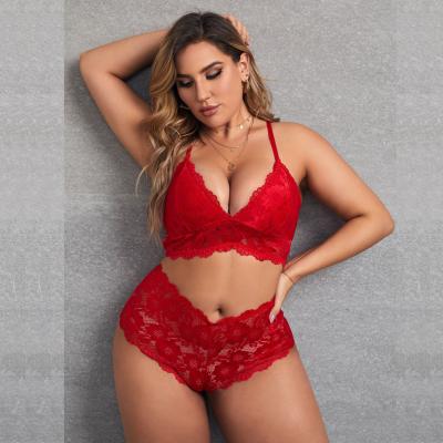 China DEEPLOVE 2022 sexy mature women's red party lingerie plus size sexy lingerie bra women lace up bra factory outlet for sale