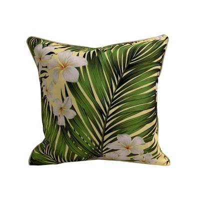 China 45x45cm Cheap Square Coastal Balcony Decorative Outdoor Scatter Rainforest Palm Leaves Garden Waterproof Tropical Pipping Tile for sale