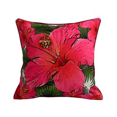 China Outdoor Waterproof Floral Tropical Leaf Design Palm Tree Patio Summer Art Deco Flower Chair Cushions Decorative Tile for sale