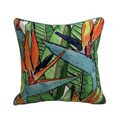 China Outdoor Decorative Tropical Print Patio Beach Style Designer Waterproof Themed Sofa Scattered Pillow for sale