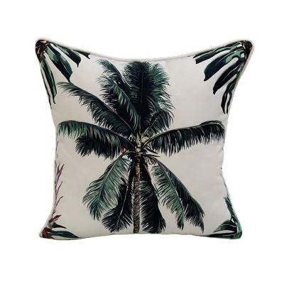 China Square Waterproof Outdoor Custom Decorative Palm Tree Tropical Prints Waterproof Patio Sofa Furniture Square Throw Cushion Pillow Maufactur for sale