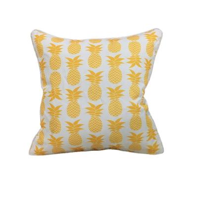 China Custom Waterproof Pineapple Yellow Decorative Design Outdoor Patio Cushion Cover Pillow Cases 18x18inch for sale