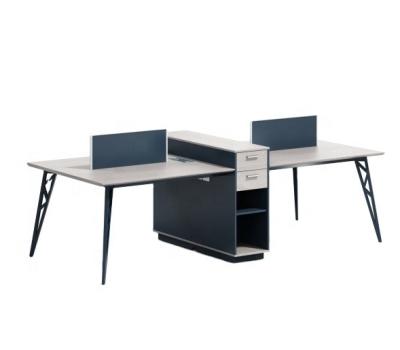 China Open Design Wooden Dious Workstation 4 Seat Office Workstation Standing Compartment With MFC Hardware for sale