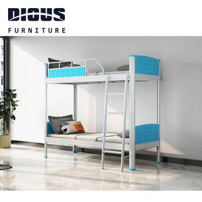 China Modern School Dormitory Wholesale Price Dious Student Iron Double Decker Metal Steel Pipe Bunk Bed for sale