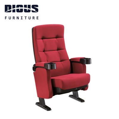 China Dious Modern Hot Sale New Design Luxury Red Cloth Movie Folding Cinema Chairs VIP Theater Seats With Cup Holder for sale