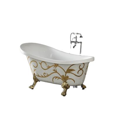 China Factory Price Art Acrylic Bathtub Clawfoot Freestanding Bathtub with 4 Legs for sale