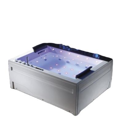 China skirt factory price 2 person massage spa three side bath with touch screen panel steam bathtub whirlpol for sale