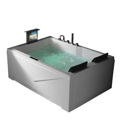 China Whirlpool Freestanding Acrylic Cheap Jetted Massage Large Soak Up Spa Tub Indoor Bathtub Tv for sale