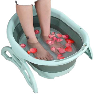 China Viable Hot Selling Home Household Cleaning FT007 Portable Plastic Collapsible Bathtub Wash Tub Movable Foot Cover for sale