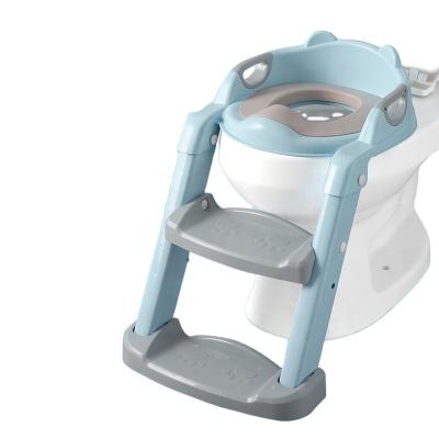 China PP 3 Colors Portable Potty Seat Kids Baby Potty Baby Toilet Seat With Jump Seat Infant Adjustable Ladder Toilet Training for sale