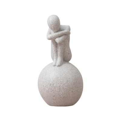 China China Art Figurine Abstract Resin Crouch Decorative Thinker Statue for Living Room for sale