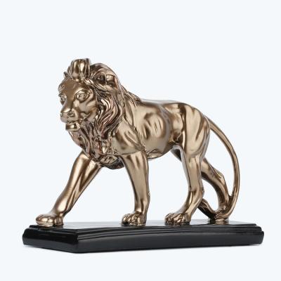 China Modern Resin Antique Art Open Desk Decor Patrolling Lion Ornaments Crafts for sale