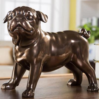 China Modern Polished Antique Art Pug Resin Crafts Dog For Home Decor Resin Crafts for sale