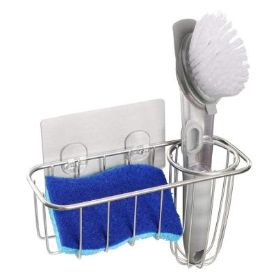 China Sustainable Adhesive Sponge Holder + Brush Holder, 3-in-1 Sink Cart, No Drilling for sale