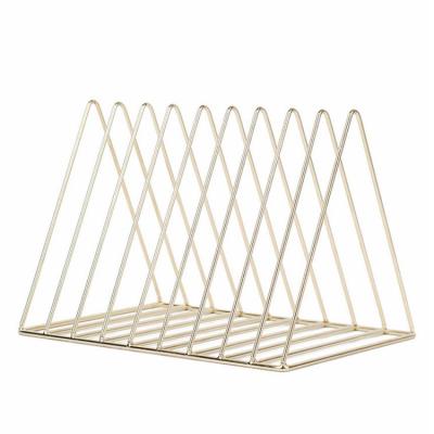 China Unique Decorative Geometric Design Metal Book Ends Supports For Shelves , Unique Geometric Design for sale