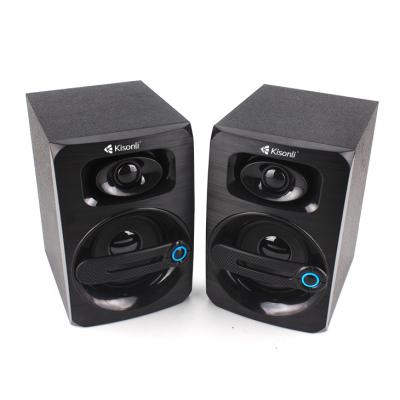 China PORTABLE OEM customized kisonli brand speaker sales good pair wood material usb speaker for sale