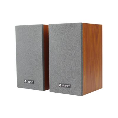 China Hot selling PORTABLE usb power wood material computer wired pair speaker from kisonli brand for sale