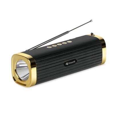 China No kisonli brand hot selling popular speaker with flashlight support TF/USB/FM for sale