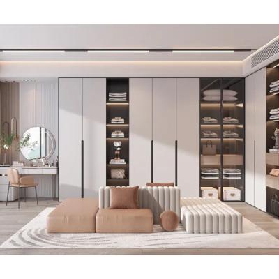 China Foldable Turkish Classic White Wardrobe French Romantic Style Wardrobe Walk In Cabinet With Led for sale