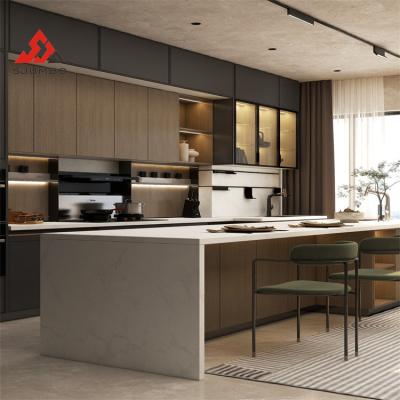 China Factory Modern Design Lacquer Buffet Set Complete Furniture Modular Wooden Kitchens for sale