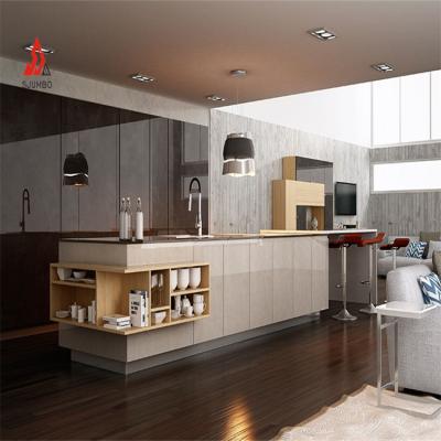 China Modern Korea waterproof l shape mdf pvc sheet kitchen cupboard modern cabinet complete set under light up sideboard for sale