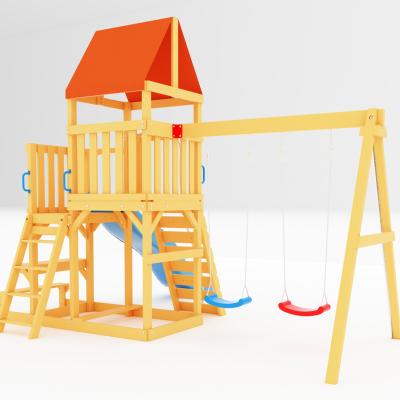 China Bargain Price Wooden New Type Wood Available Multi Color Playsets With Slide Kids Outdoor Playground Equipment for sale