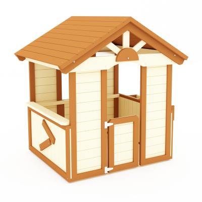 China 3-10 years old high quality children's outdoor wooden small playhouse backyard cottage for sale