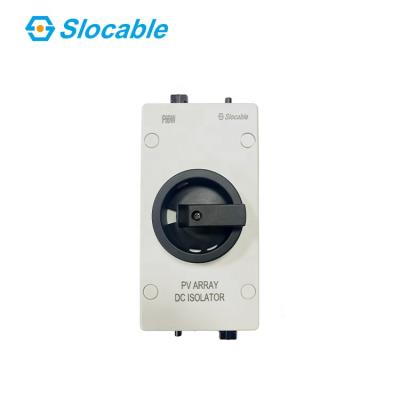 China Slocable 1500V 25A IP66 Waterproof Enclosure DC Isolator Switch With Lock PEDS EL for sale