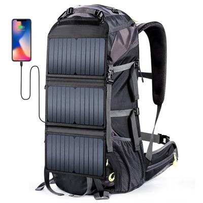 China With USB Slocable Solar Panel Powered Battery Solar Backpack 20W Travel Boosting Bag For Smartphone Solar Backpacks for sale