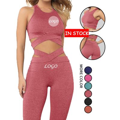 China Breathable Custom Logo Women Seamless Sports Running Clothing Gym Fitness Wear High Waist Workout Leggings Yoga Sets for sale