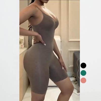 China Wholesale Breathable Women Plus Size Push Up Butt Control Belly Shaper Waist Compression Top Full Body Shapewear Jumpsuit for sale