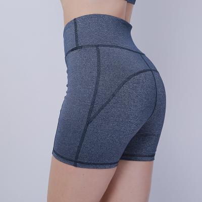 China Breathable Wholesale Side Pockets Women Summer Yoga Gym Running Gaiters Contrast Stitch Biker Shorts for sale