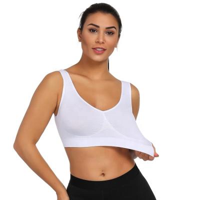 China Breathable Hot Selling Super Elastic Yarn Free Plus Size Seamless Sports Bra for sale