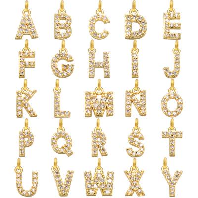 China Hip Hop Factory Topmatop Hip Hop Jewelry 26 Alphabet Letters Beads Pendant For Necklace Or Bracelet for sale